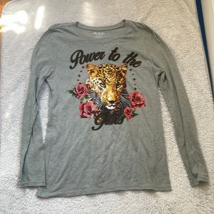 Its a long sleeve t shirt with animal print from children place